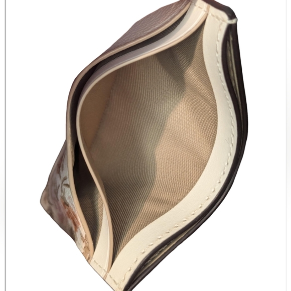 Coach Flat Card Case With Rose Bouquet Print Chalk Off White # 91789D1 Rare HTF - Picture 3 of 3